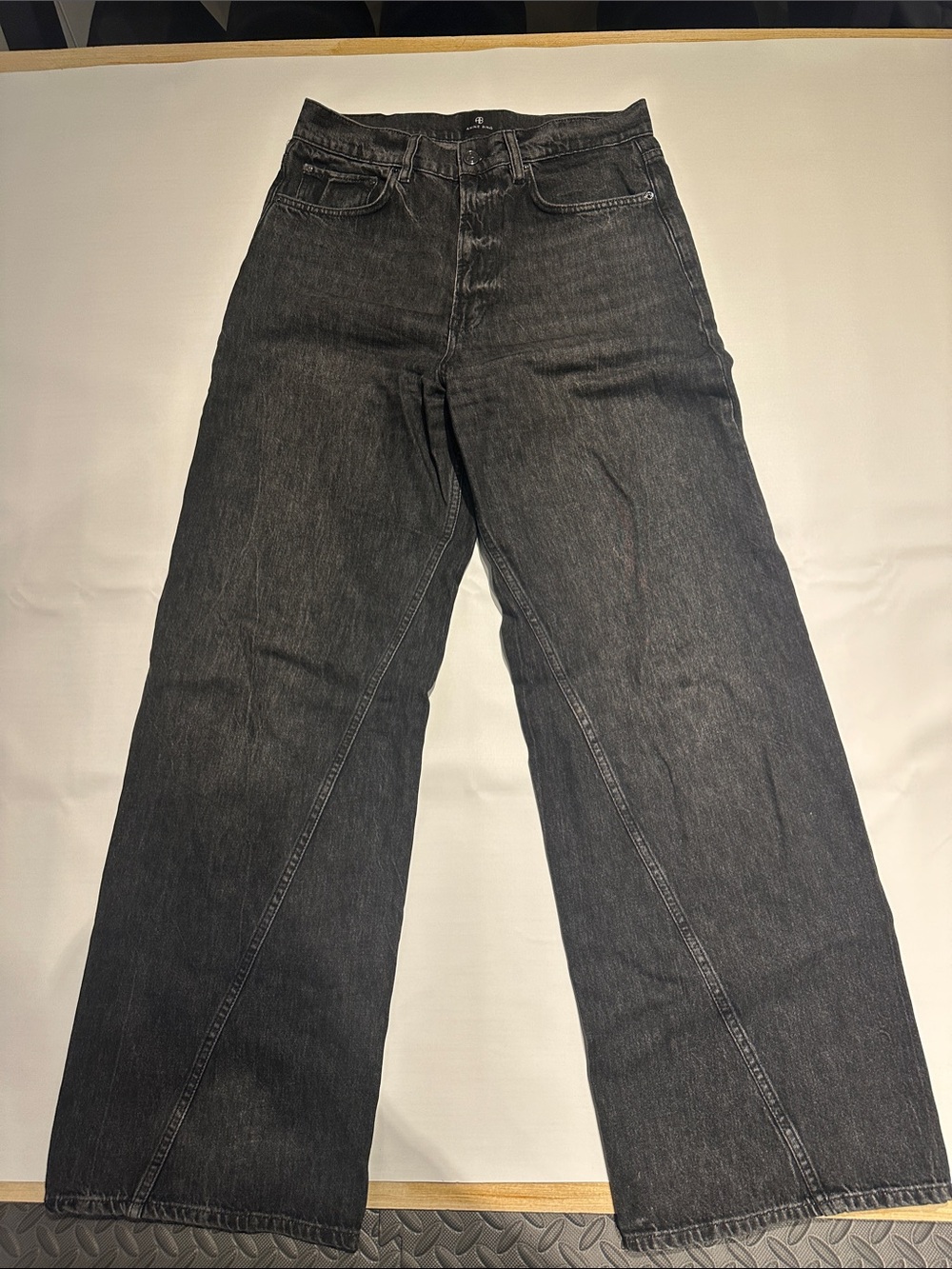 Anine Bing Women's Bootcut Jeans in Washed Black